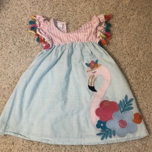 Mud Pie Flamingo Tassel Dress